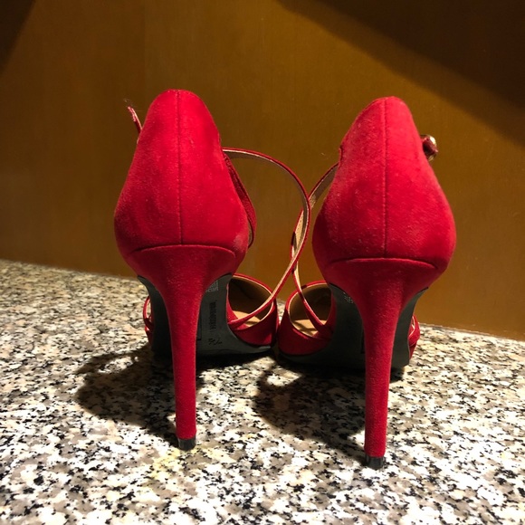Red Suede High Heels - Picture 5 of 5